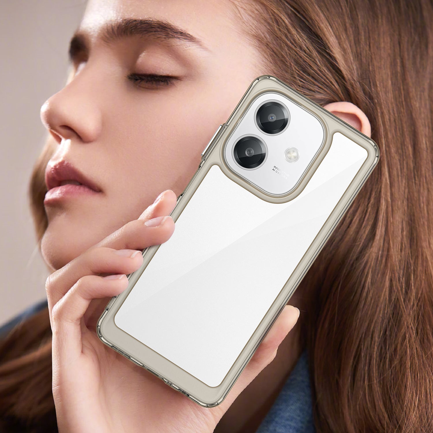 OPPO A40 4G Soft TPU Bumper Case [Clear Grey]