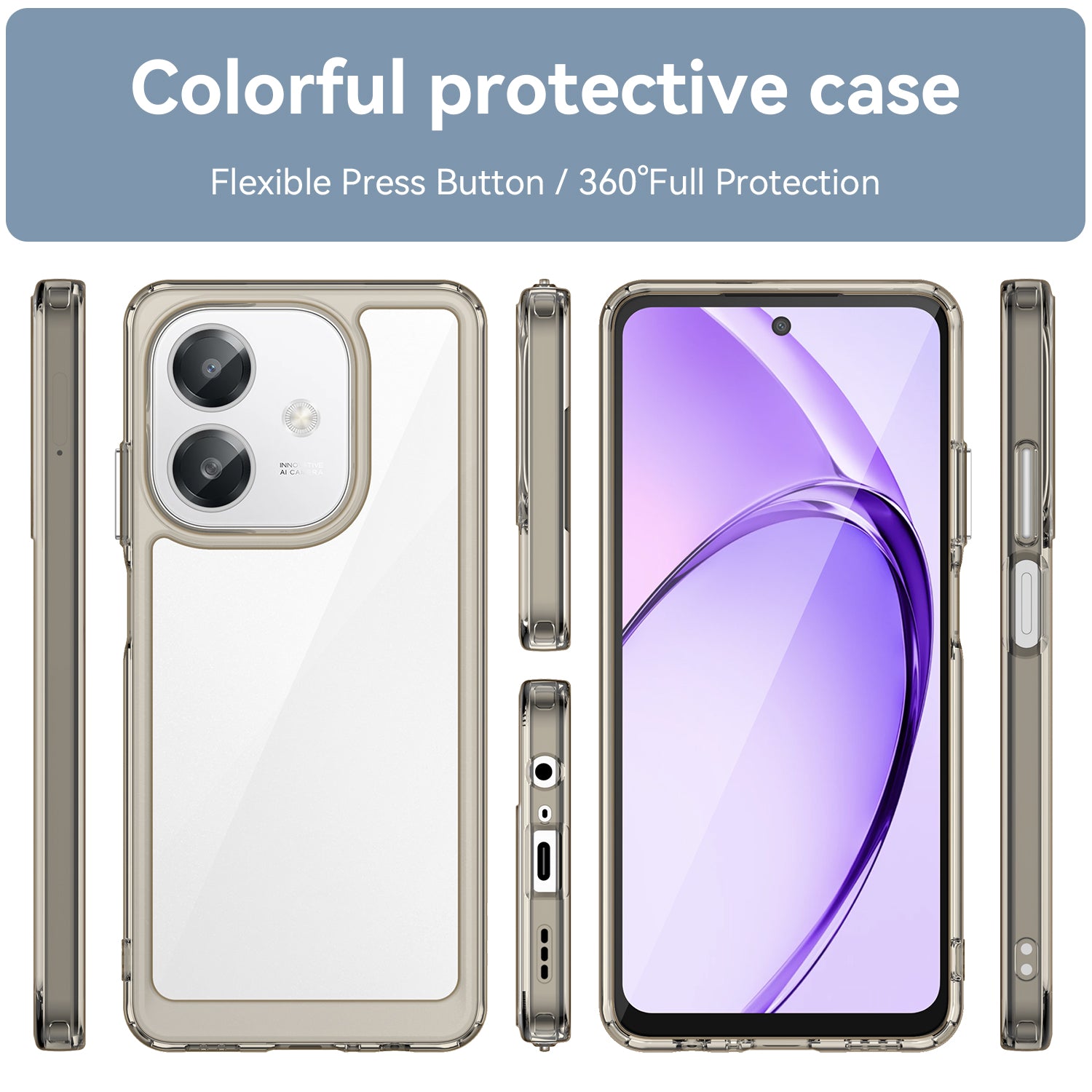 OPPO A40 4G Soft TPU Bumper Case [Clear Grey]