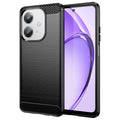 OPPO A60 5G/A3X Carbon Fibre TPU Case Slim Shockproof Cover Black - Black