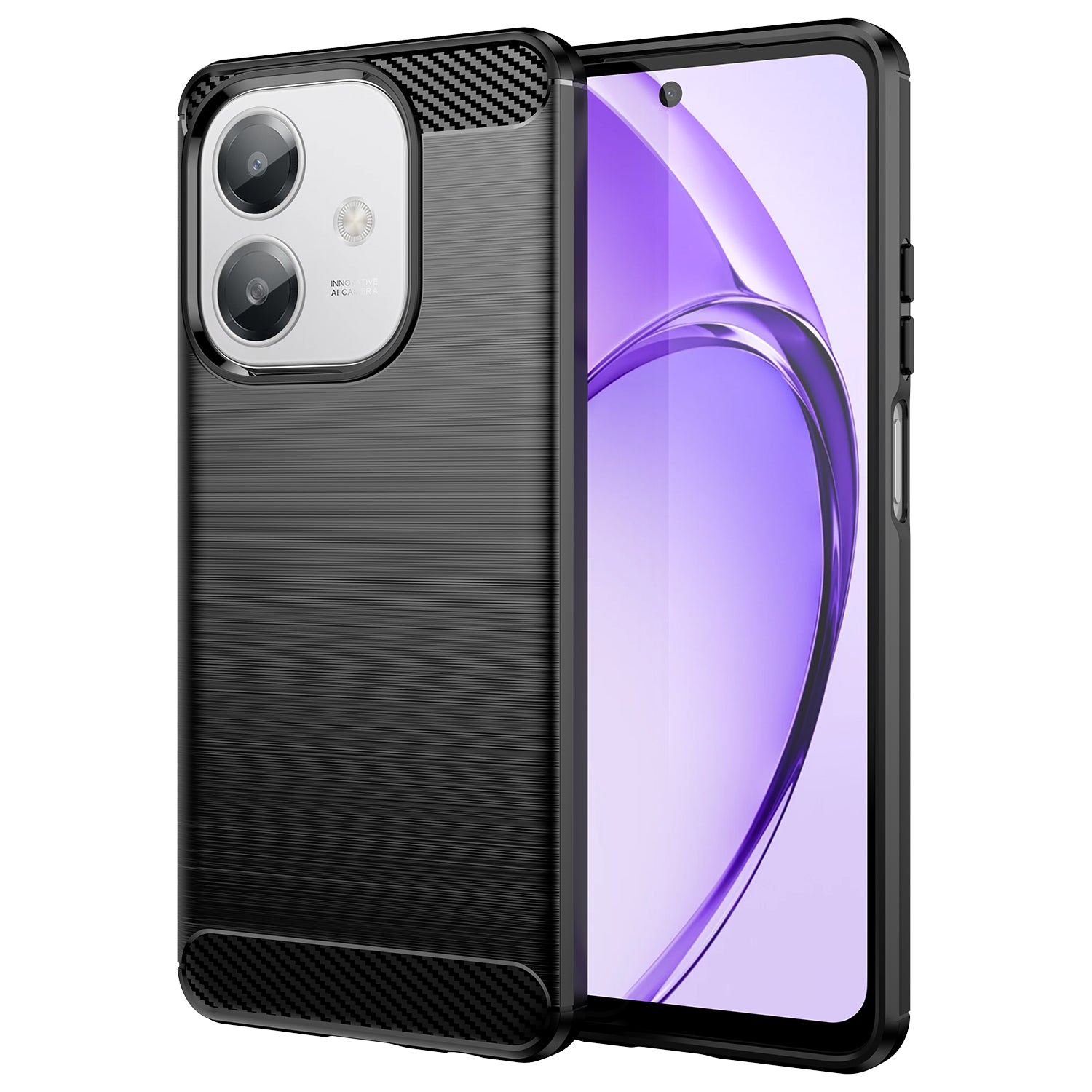 OPPO A40 4G Carbon Fibre Brushed Case [Black]