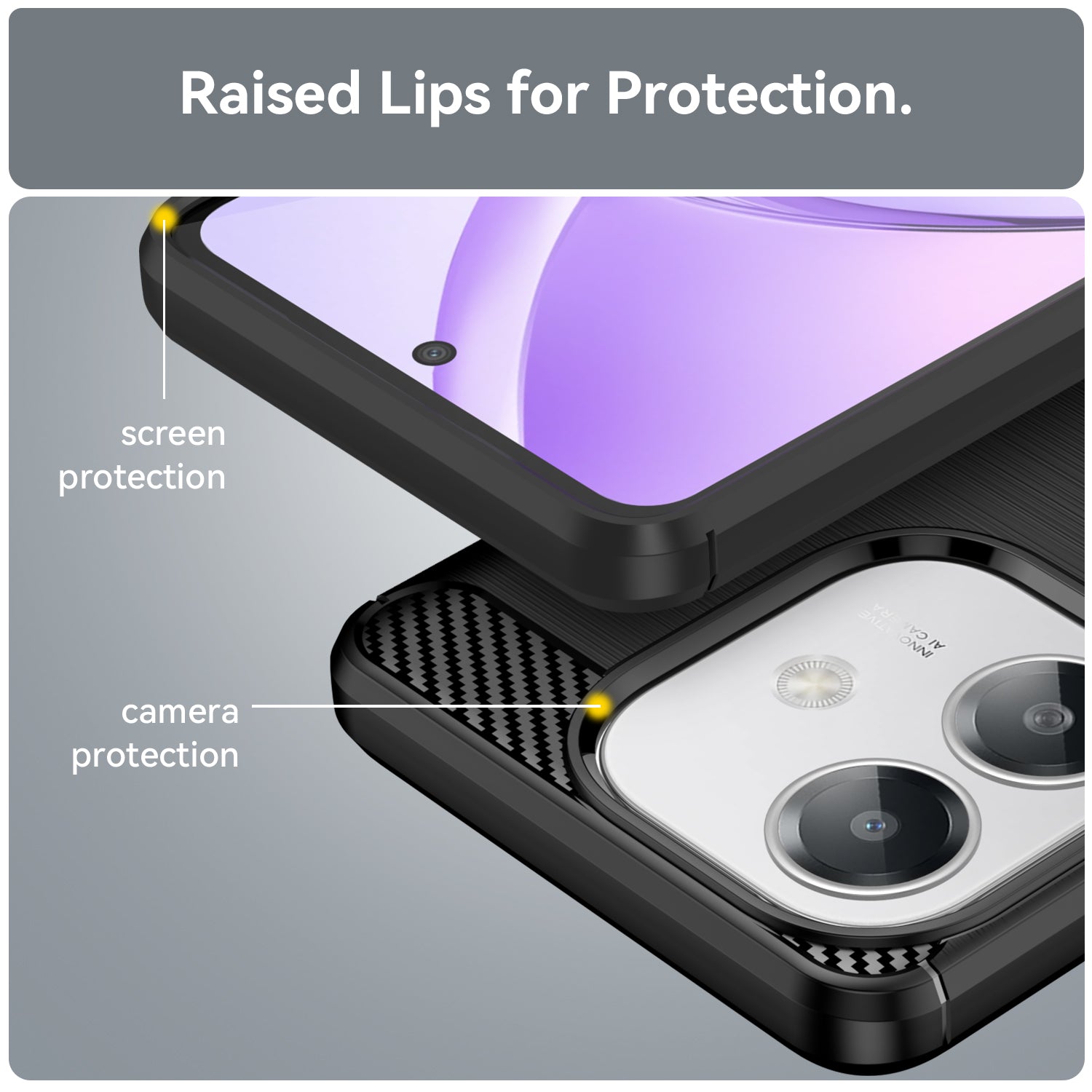 OPPO A40 4G Carbon Fibre Brushed Case [Black]