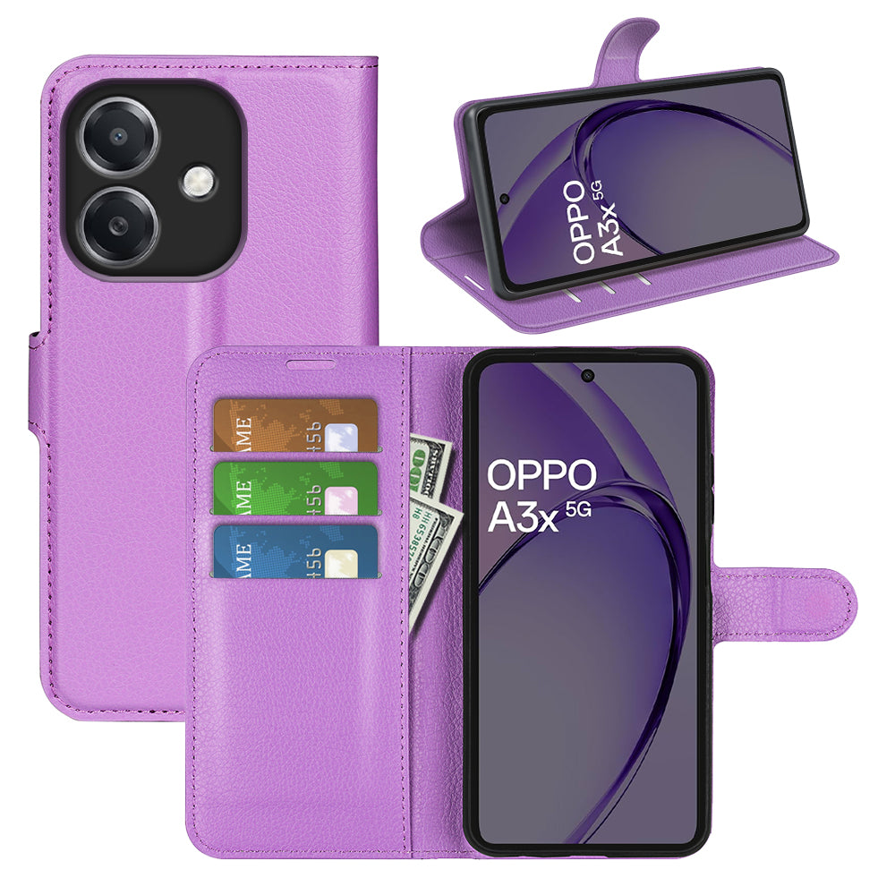 OPPO A40 4G PU Leather Wallet Case [Purple]