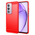 OPPO A80 5G/A3Pro Carbon Fibre TPU Case Slim Shockproof Cover Red - Red