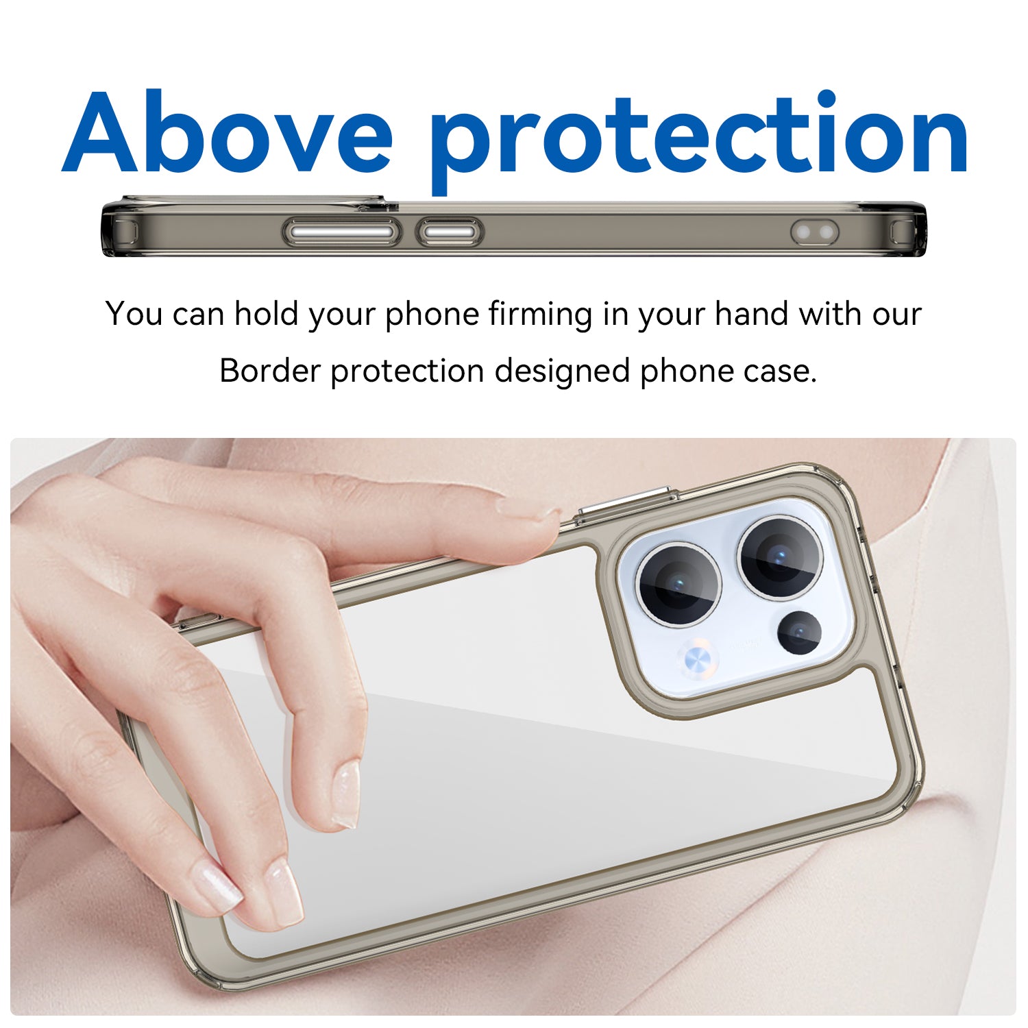 OPPO Reno 13 5G Soft TPU Bumper Case [Clear Grey]