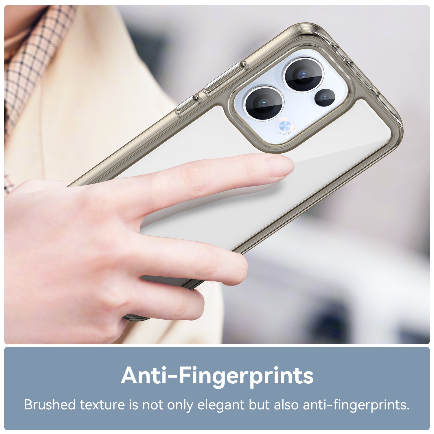 OPPO Reno 13 5G Soft TPU Bumper Case [Clear Grey]