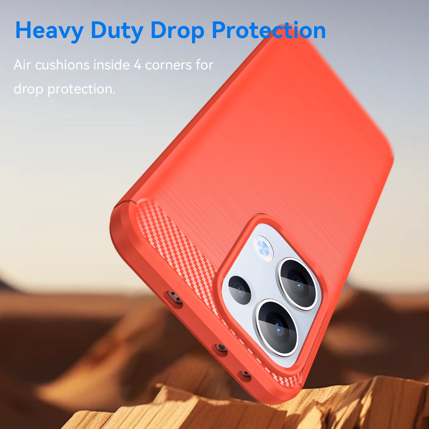 OPPO Reno 13 5G Carbon Fibre Brushed Case [Red]