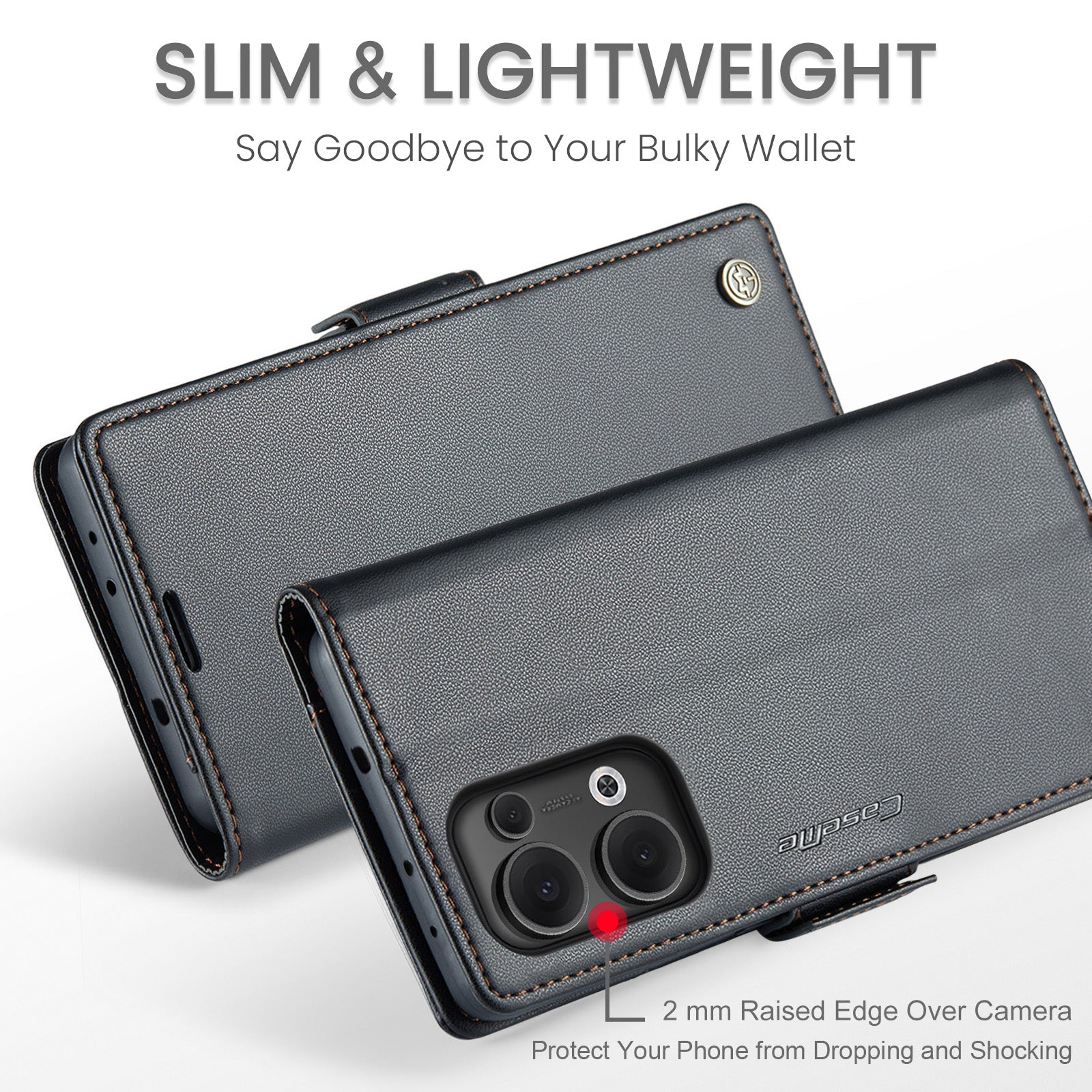 OPPO Reno 13 5G CaseMe Retro Wallet Case [Black]