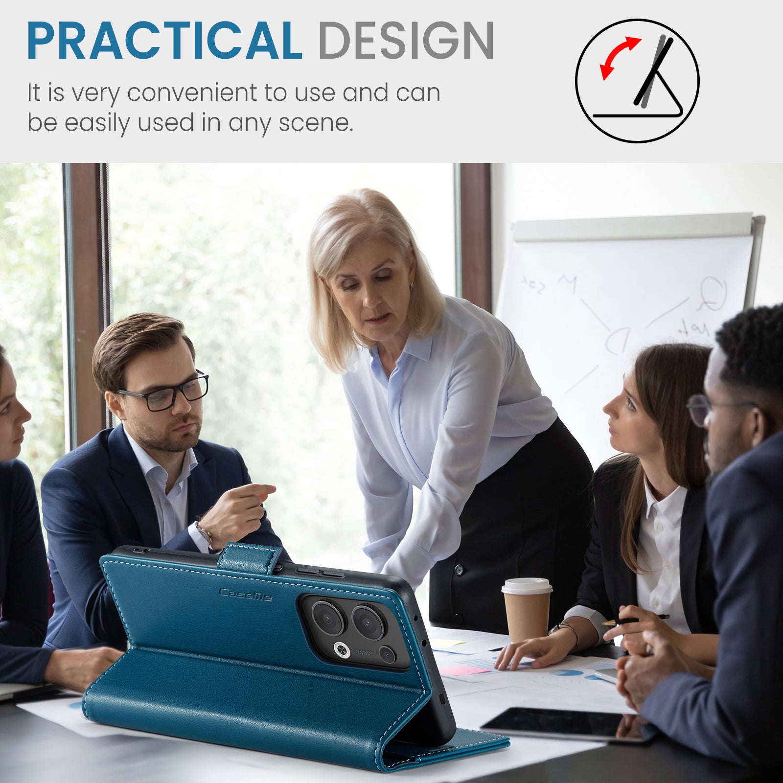 OPPO Reno 13 5G CaseMe Retro Wallet Case [Navy]