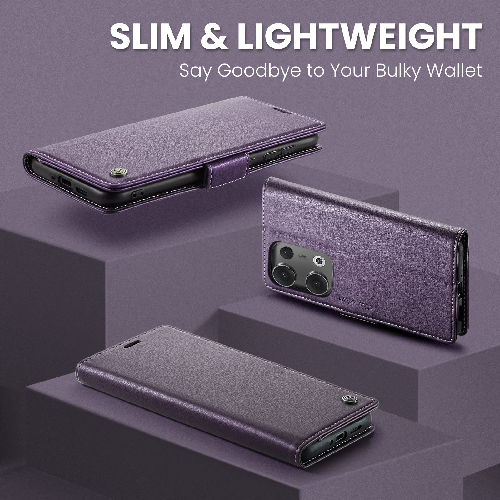 OPPO Reno 13 5G CaseMe Retro Wallet Case [Purple]
