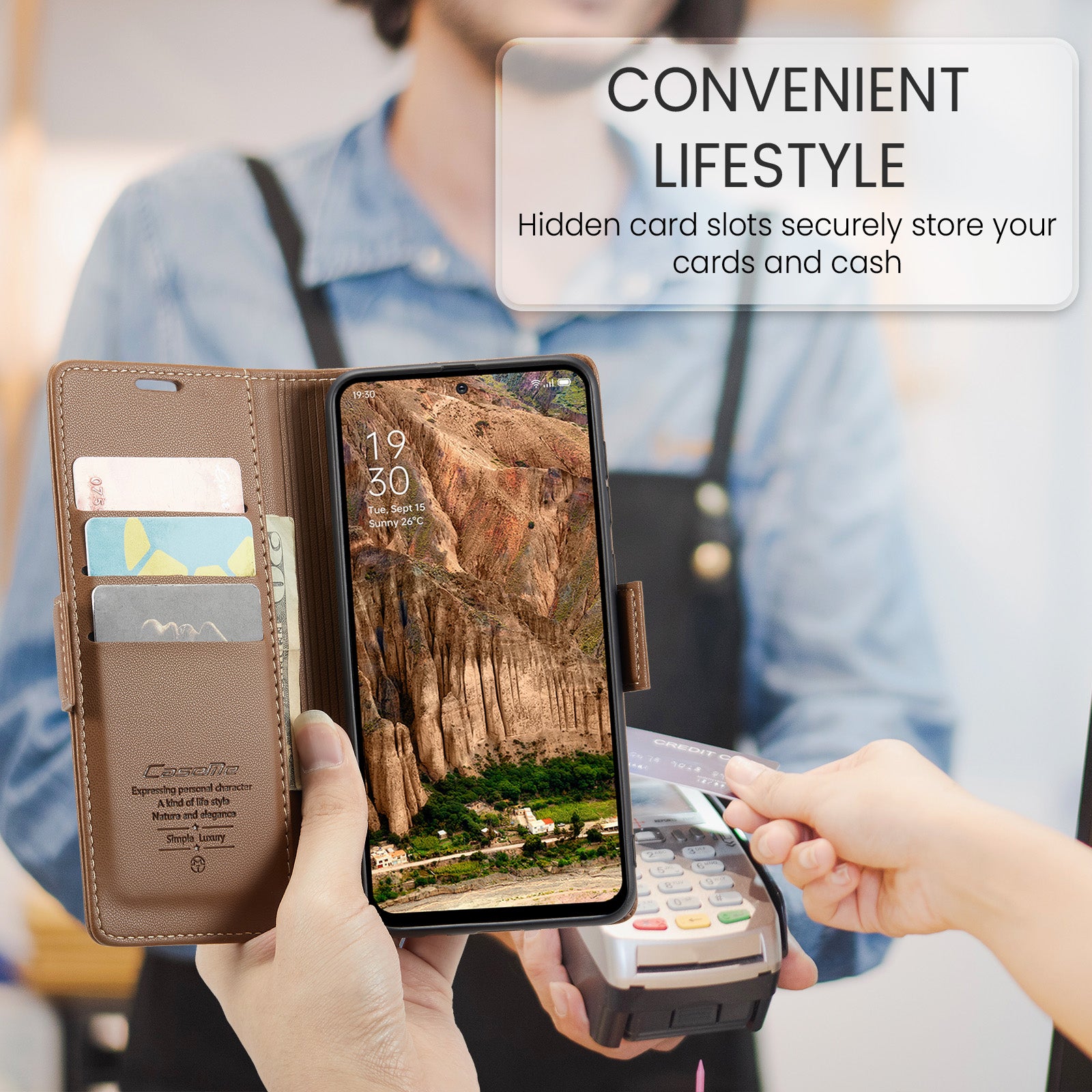 OPPO Reno 13 5G CaseMe Retro Wallet Case [Brown]