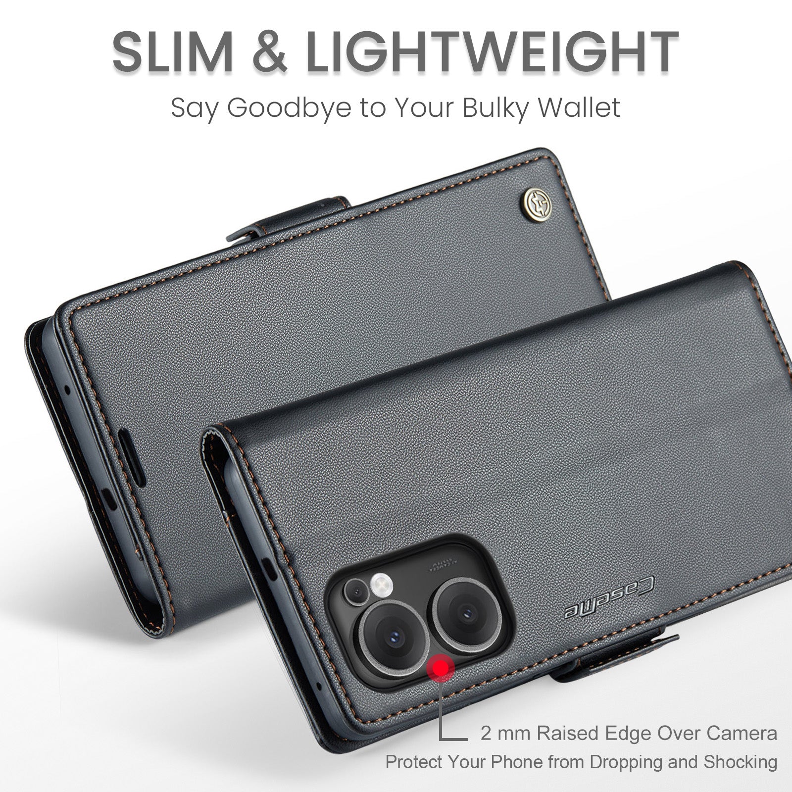OPPO Reno 13 F 5G CaseMe Retro Wallet Case [Black]