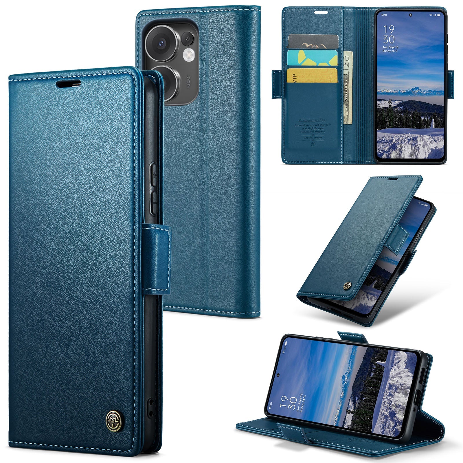 OPPO Reno 13 F 5G CaseMe Retro Wallet Case [Navy]