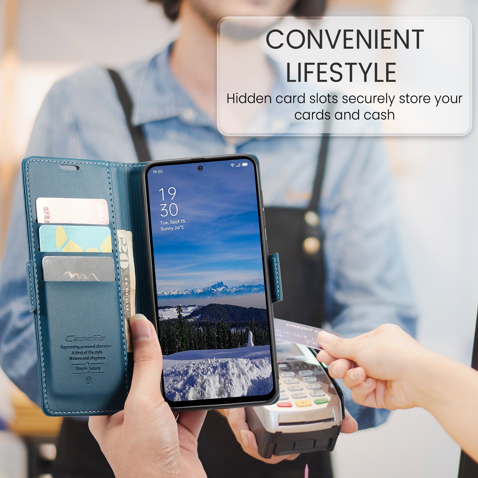 OPPO Reno 13 F 5G CaseMe Retro Wallet Case [Navy]