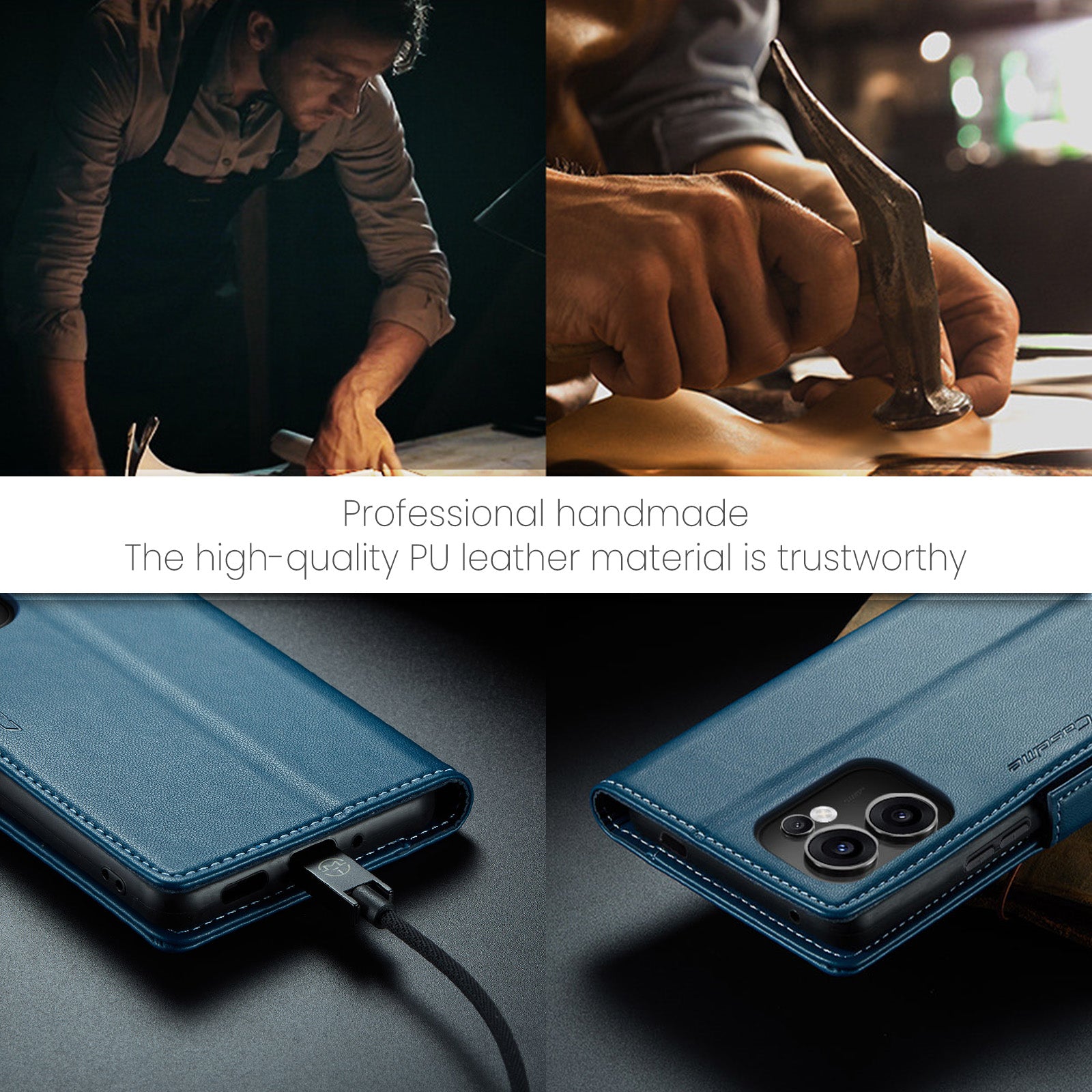 OPPO Reno 13 F 5G CaseMe Retro Wallet Case [Navy]