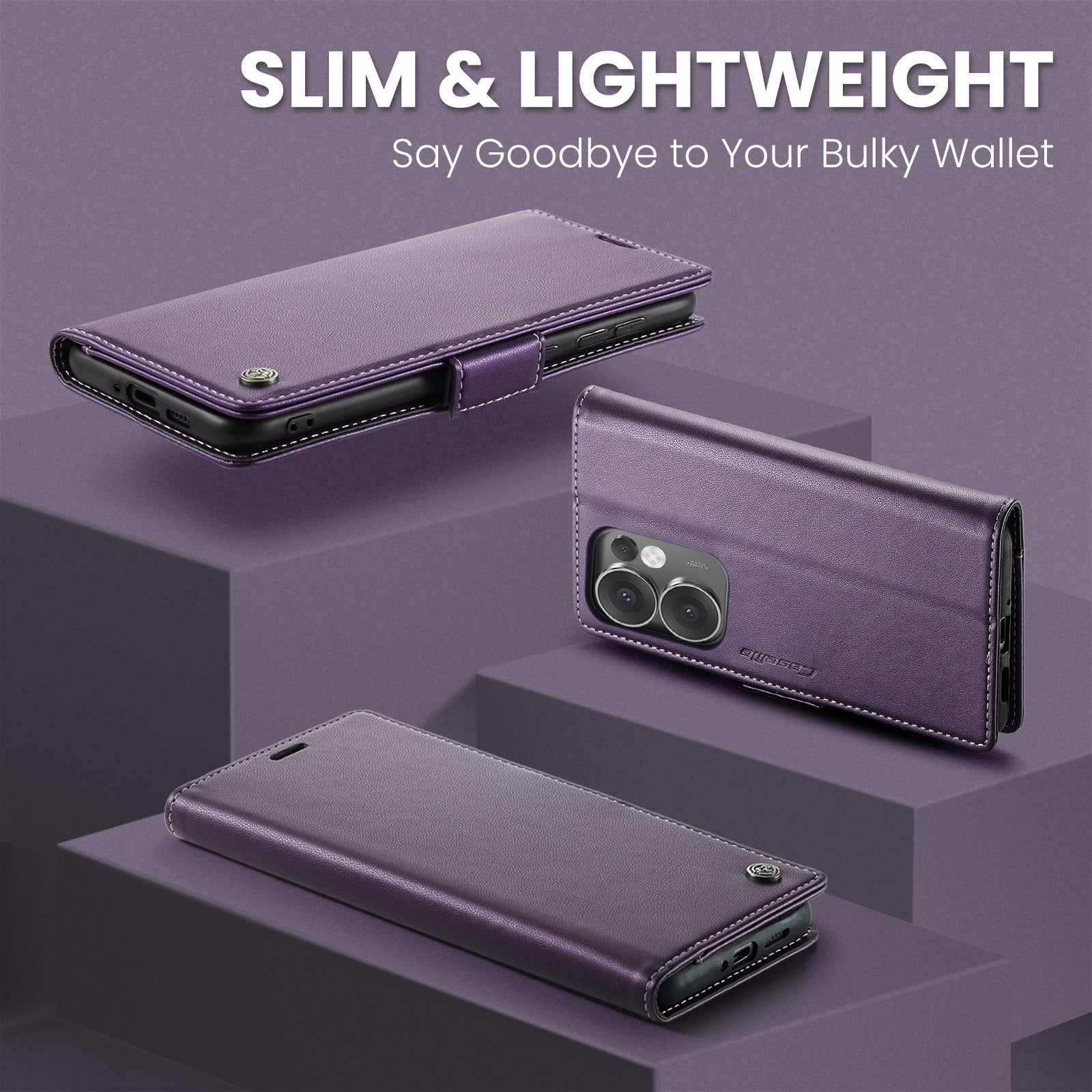 OPPO Reno 13 F 5G CaseMe Retro Wallet Case [Purple]