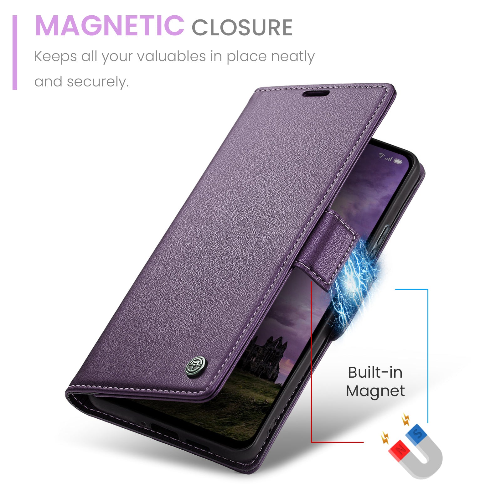 OPPO Reno 13 F 5G CaseMe Retro Wallet Case [Purple]