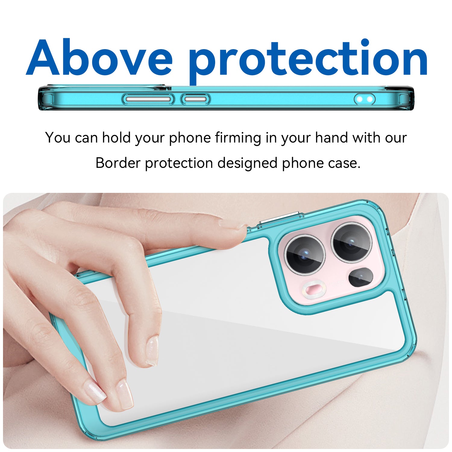 OPPO Reno 13 Pro 5G Soft TPU Bumper Case [Clear Blue]