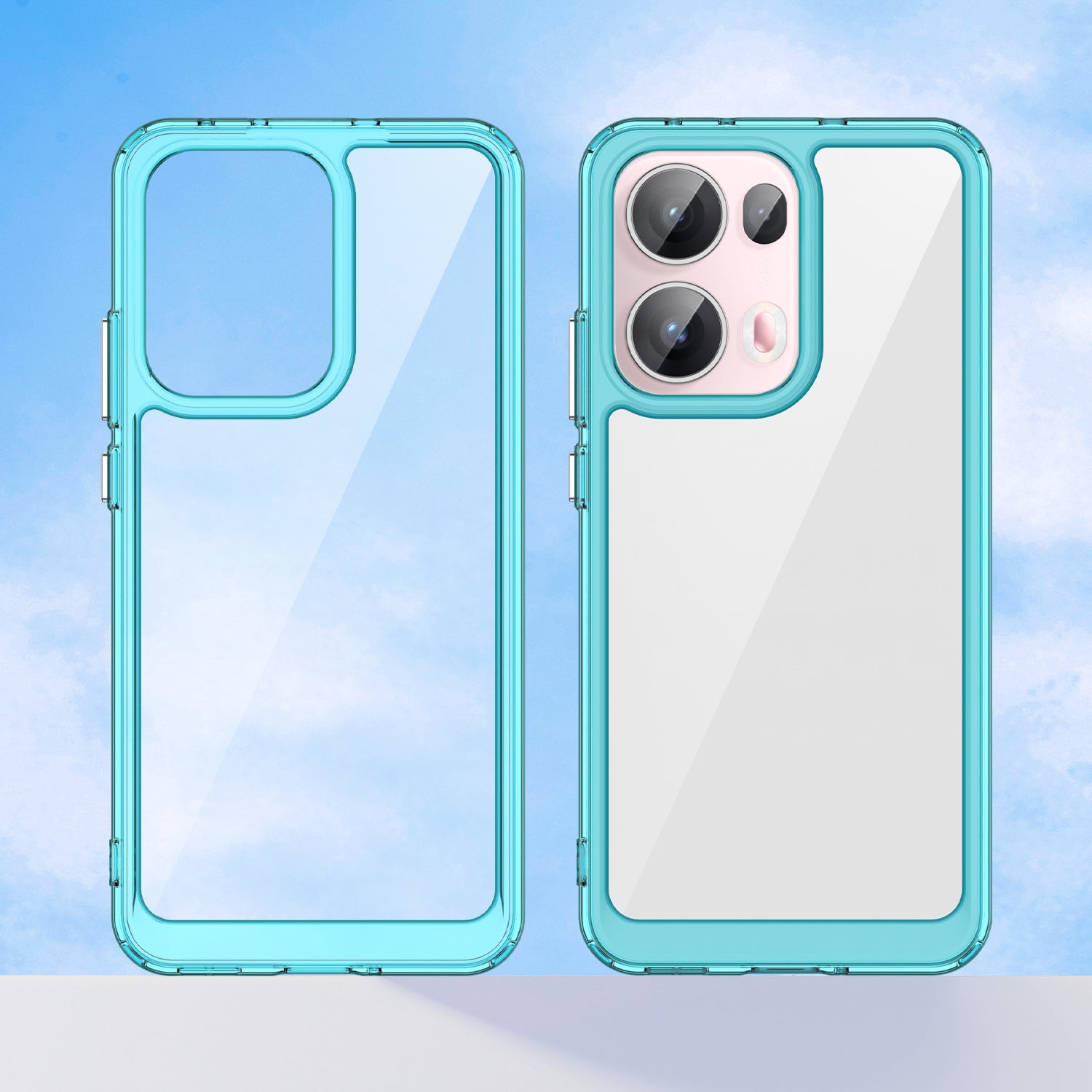 OPPO Reno 13 Pro 5G Soft TPU Bumper Case [Clear Blue]