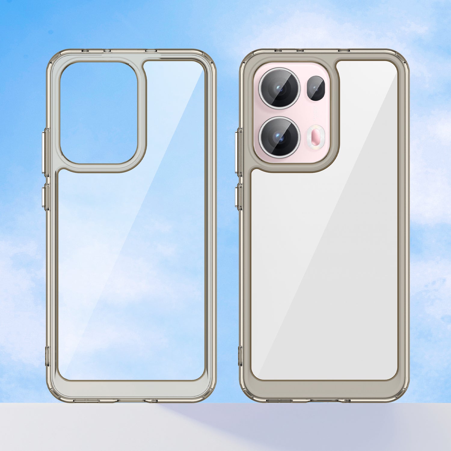 OPPO Reno 13 Pro 5G Soft TPU Bumper Case [Clear Grey]