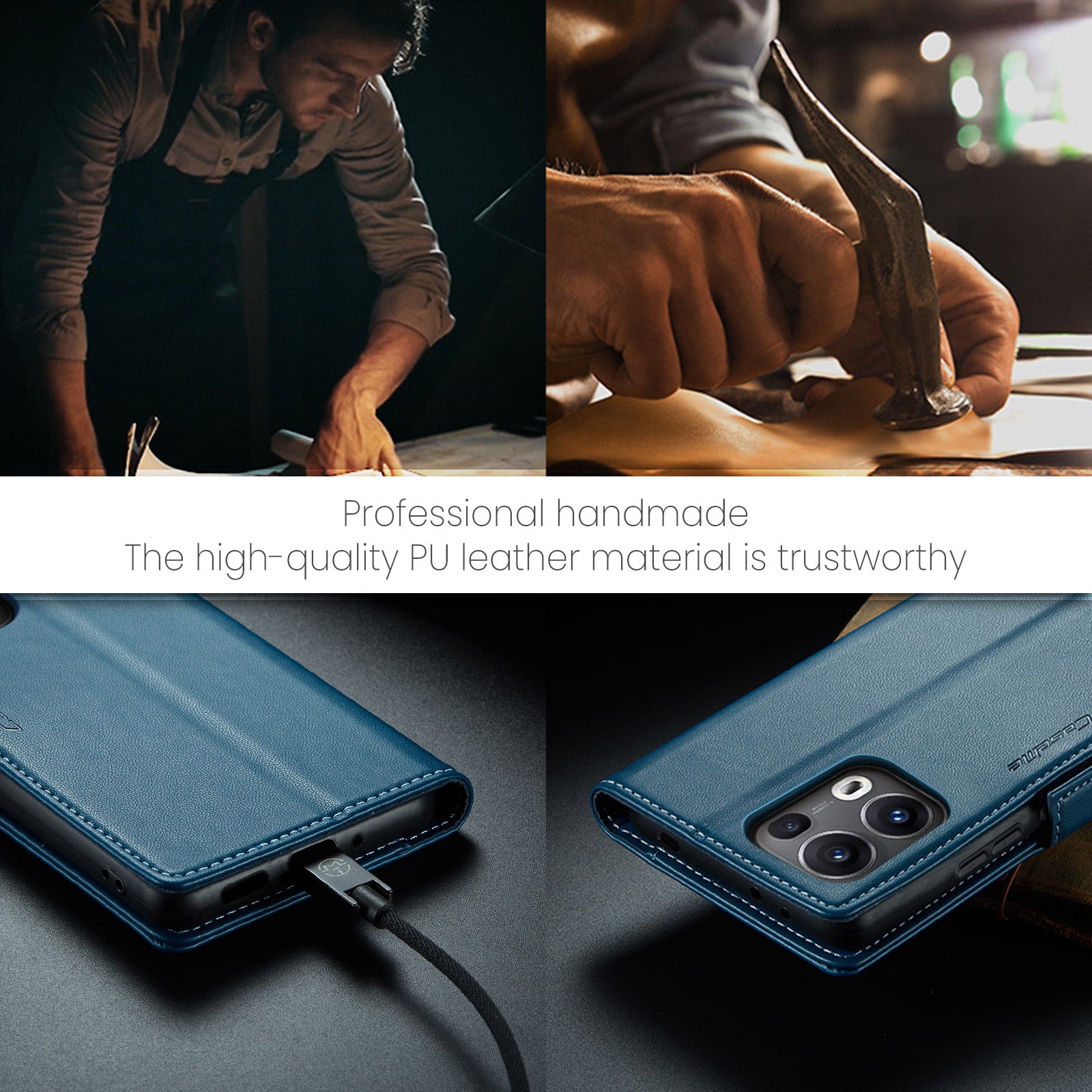 OPPO Reno 13 Pro 5G CaseMe Retro Wallet Case [Navy]