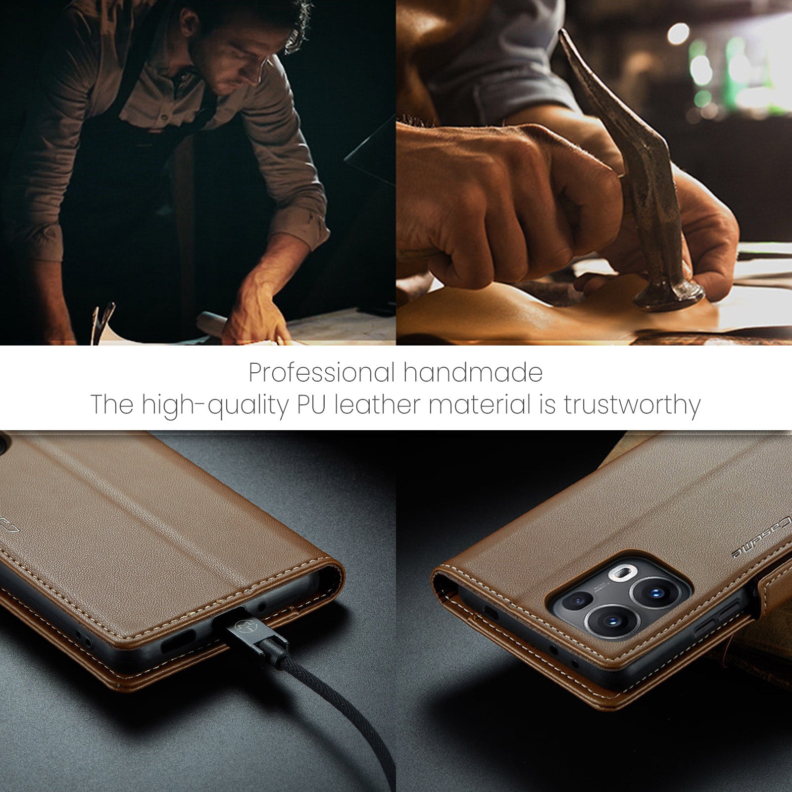 OPPO Reno 13 Pro 5G CaseMe Retro Wallet Case [Brown]