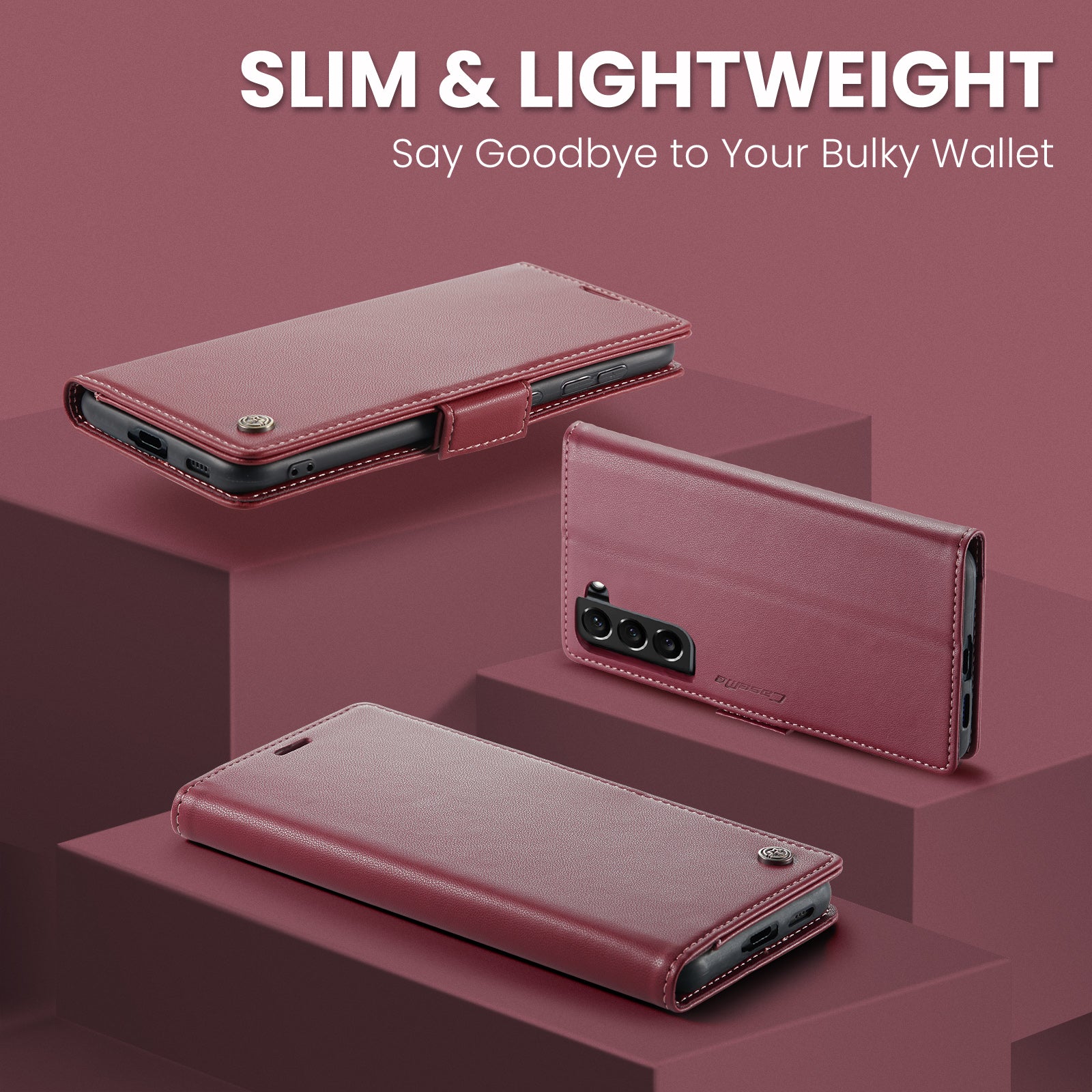 Samsung Galaxy S22 CaseMe 023 Wallet Flip Cover, RFID Protection, Card Holder