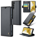 Samsung Galaxy S22 Plus CaseMe 023 Wallet Flip Cover, RFID Protection, Card Holder - Black