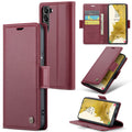 Samsung Galaxy S22 Plus CaseMe 023 Wallet Flip Cover, RFID Protection, Card Holder - Maroon