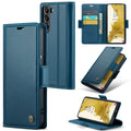 Samsung Galaxy S22 Plus CaseMe 023 Wallet Flip Cover, RFID Protection, Card Holder - Navy