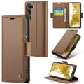 Samsung Galaxy S22 Plus CaseMe 023 Wallet Flip Cover, RFID Protection, Card Holder - Brown