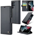 Samsung Galaxy S22 Ultra CaseMe 023 Wallet Flip Cover, RFID Protection, Card Holder - Black