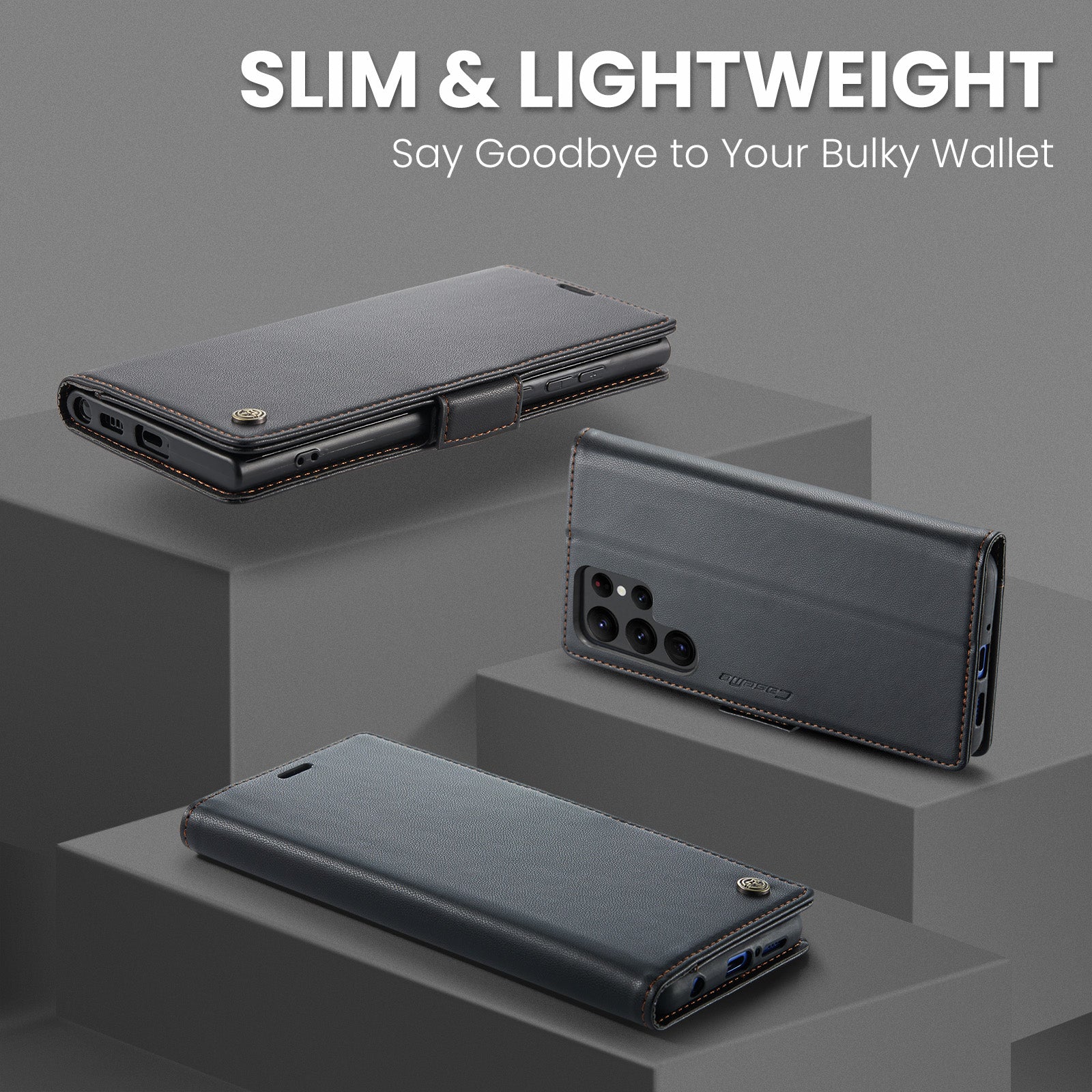 Samsung Galaxy S22 Ultra CaseMe 023 Wallet Flip Cover, RFID Protection, Card Holder