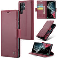 Samsung Galaxy S22 Ultra CaseMe 023 Wallet Flip Cover, RFID Protection, Card Holder - Maroon
