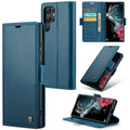 Samsung Galaxy S22 Ultra CaseMe 023 Wallet Flip Cover, RFID Protection, Card Holder - Navy