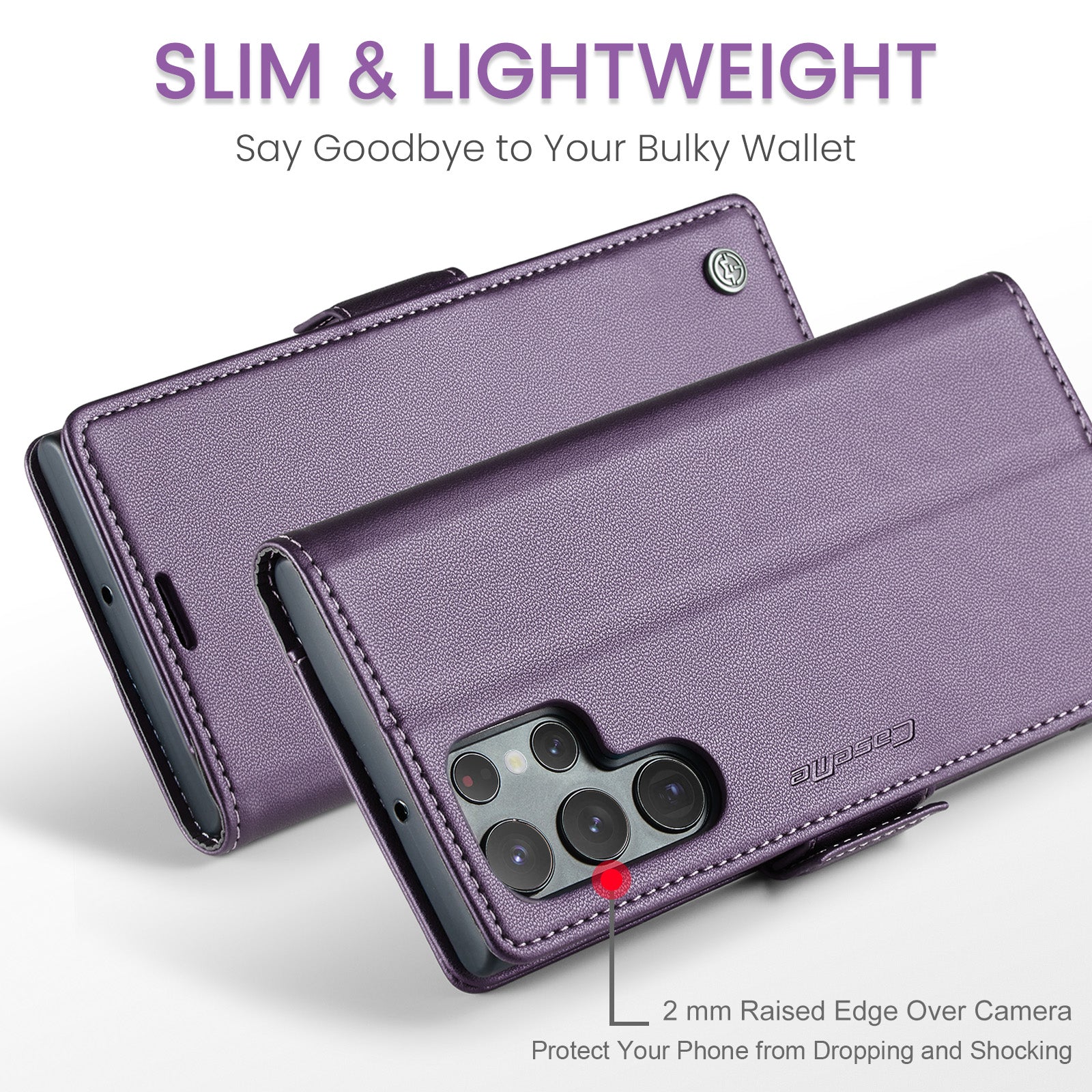 Samsung Galaxy S22 Ultra CaseMe 023 Wallet Flip Cover, RFID Protection, Card Holder