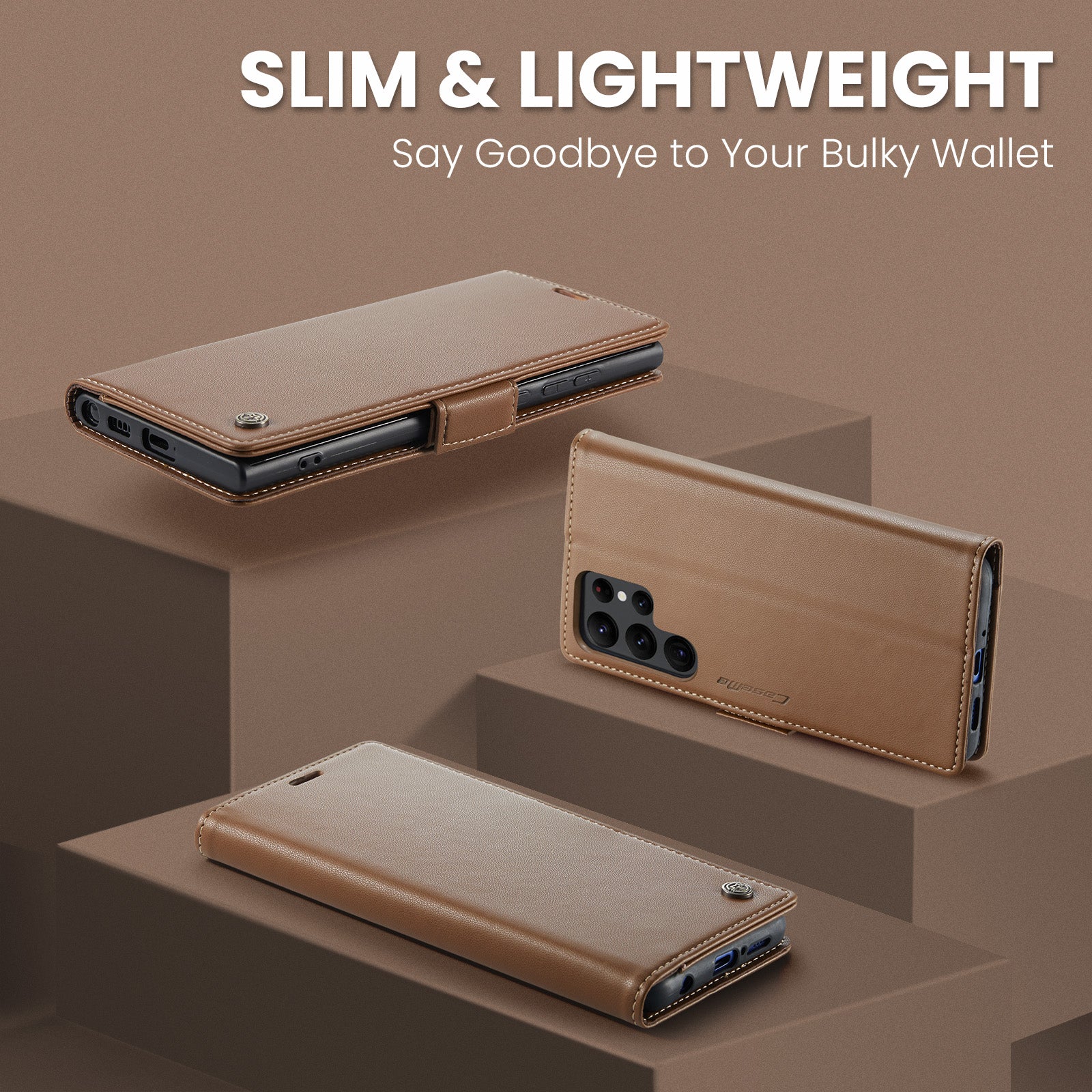 Samsung Galaxy S22 Ultra CaseMe 023 Wallet Flip Cover, RFID Protection, Card Holder