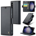 Samsung Galaxy S23 CaseMe 023 Wallet Flip Cover, RFID Protection, Card Holder - Black