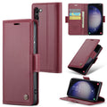 Samsung Galaxy S23 Plus CaseMe 023 Wallet Flip Cover, RFID Protection, Card Holder - Maroon