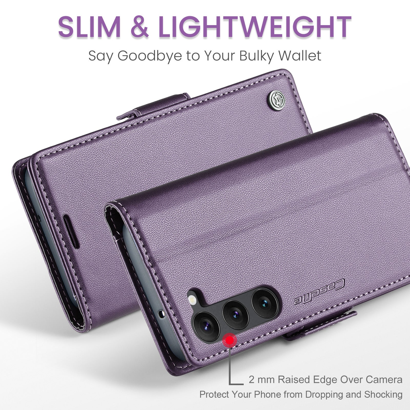 Samsung Galaxy S23 Plus CaseMe 023 Wallet Flip Cover, RFID Protection, Card Holder