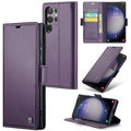 Samsung Galaxy S23 Ultra CaseMe 023 Wallet Flip Cover, RFID Protection, Card Holder - Purple