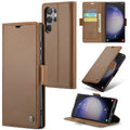 Samsung Galaxy S23 Ultra CaseMe 023 Wallet Flip Cover, RFID Protection, Card Holder - Brown