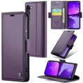 Samsung Galaxy S24 CaseMe 023 Wallet Flip Cover, RFID Protection, Card Holder - Purple