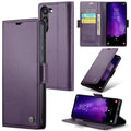 Samsung Galaxy S24 Plus CaseMe 023 Wallet Flip Cover, RFID Protection, Card Holder - Purple