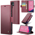 Samsung Galaxy S24 Ultra CaseMe 023 Wallet Flip Cover, RFID Protection, Card Holder - Maroon