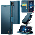 Samsung Galaxy S24 Ultra CaseMe 023 Wallet Flip Cover, RFID Protection, Card Holder - Navy
