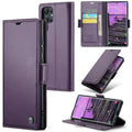 Samsung Galaxy S24 Ultra CaseMe 023 Wallet Flip Cover, RFID Protection, Card Holder - Purple