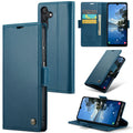 Samsung Galaxy A25 Retro PU Leather Wallet Case - Navy