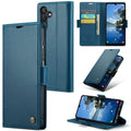 Samsung Galaxy A25 Retro PU Leather Wallet Case - Navy