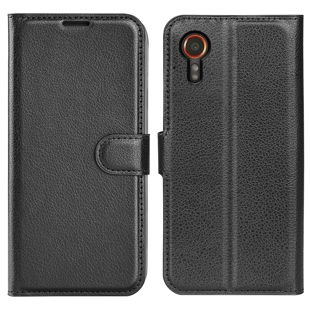 Samsung Galaxy XCover 7 PU Leather Wallet Case [Black]