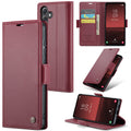 Samsung Galaxy A35 Retro PU Leather Wallet Case - Maroon